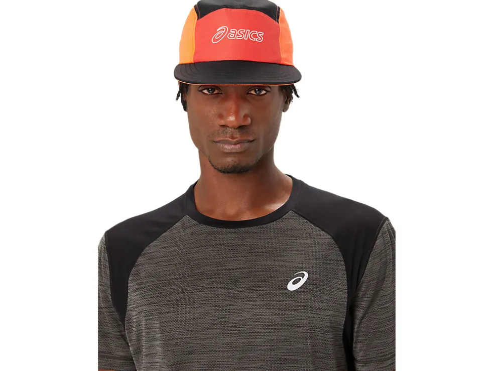 Hardlopen | Hoofddeksels>ASICS 5 PANEL CAP Sunrise Red/True Red/Perf Black