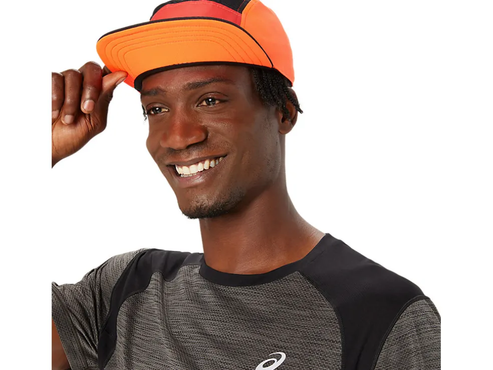 Hardlopen | Hoofddeksels>ASICS 5 PANEL CAP Sunrise Red/True Red/Perf Black