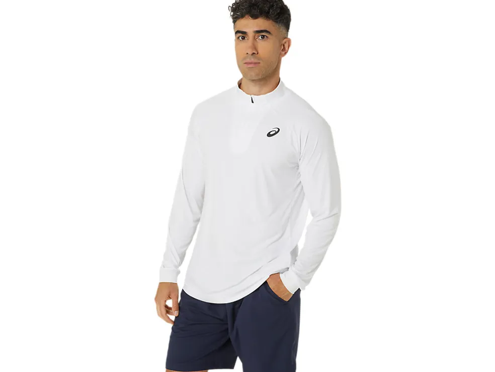 Kleding | Tennis>ASICS COURT LS ZIP TOP Brilliant White/Brilliant White