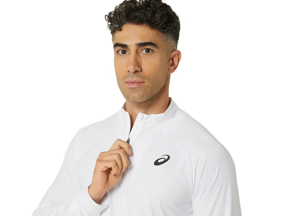Kleding | Tennis>ASICS COURT LS ZIP TOP Brilliant White/Brilliant White