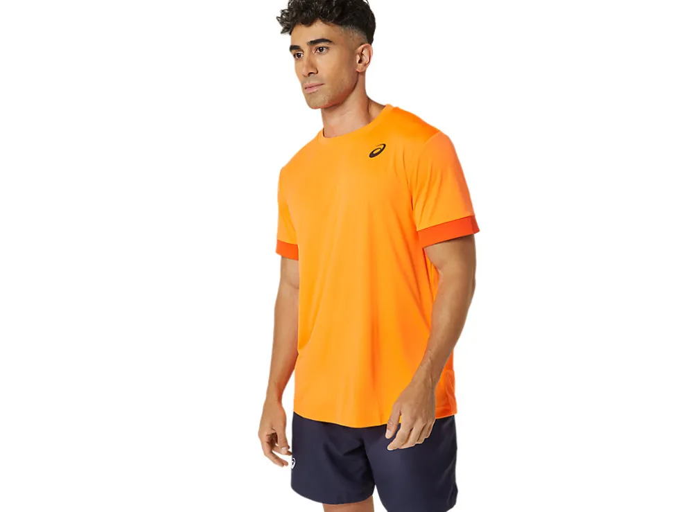 Kleding | Shirts met korte mouwen>ASICS COURT SS TOP Shocking Orange/Koi