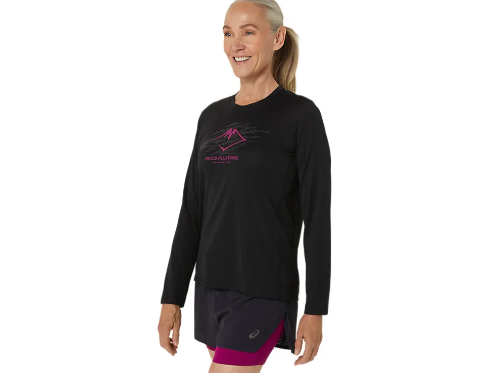 Kleding | Trail running>ASICS FUJITRAIL LOGO LS TOP Performance Black/Blackberry