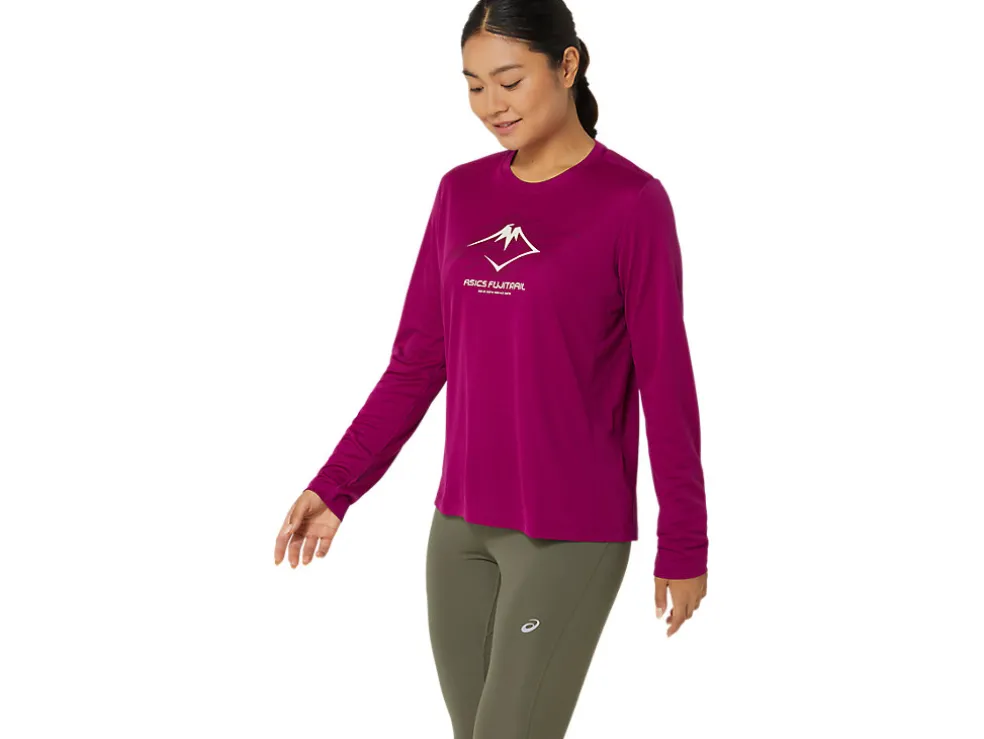 Kleding | Trail running>ASICS FUJITRAIL LOGO LS TOP Blackberry/Birch