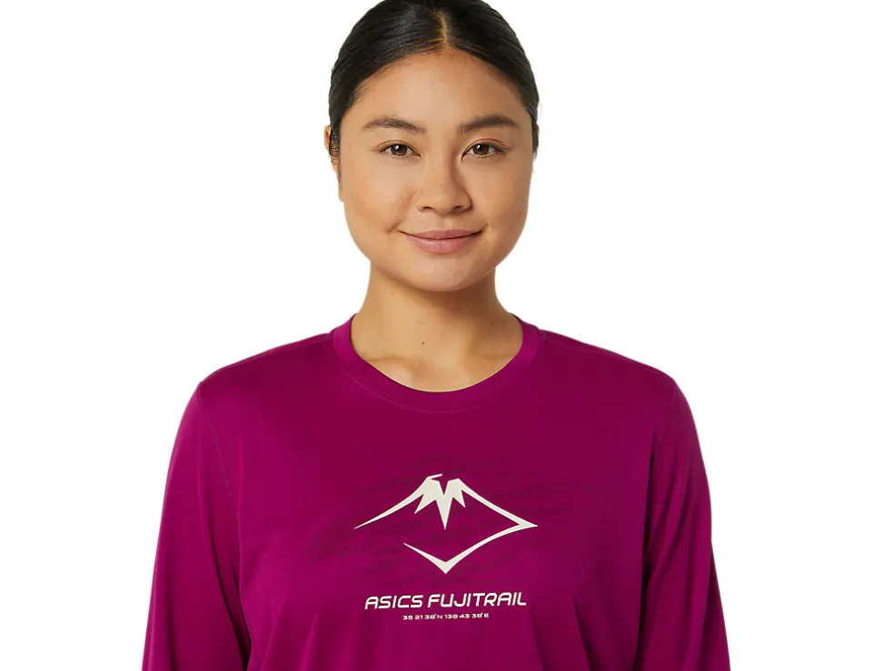Kleding | Trail running>ASICS FUJITRAIL LOGO LS TOP Blackberry/Birch