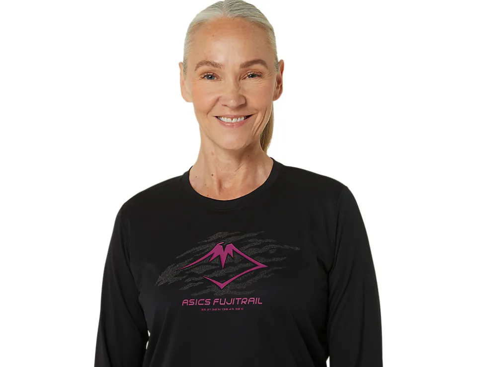 Kleding | Trail running>ASICS FUJITRAIL LOGO LS TOP Performance Black/Blackberry