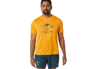 Kleding | Trail running>ASICS FUJITRAIL LOGO SS TOP Fellow Yellow/Lichen Green/Graphite Grey