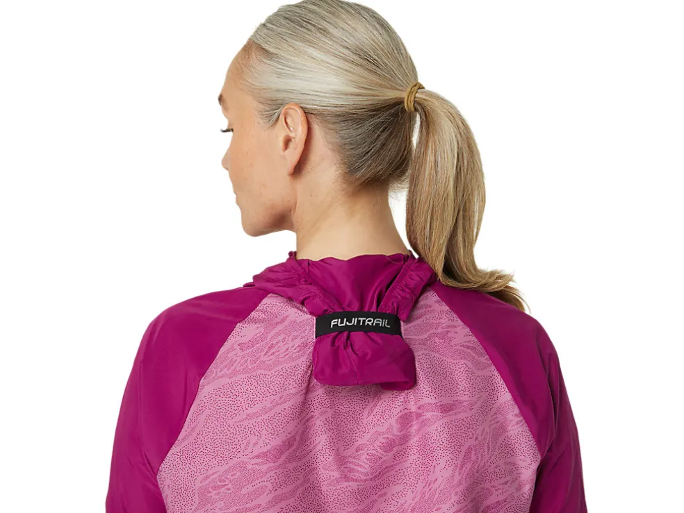 Kleding | Trail running>ASICS FUJITRAIL PACKABLE JACKET Soft Berry/Blackberry
