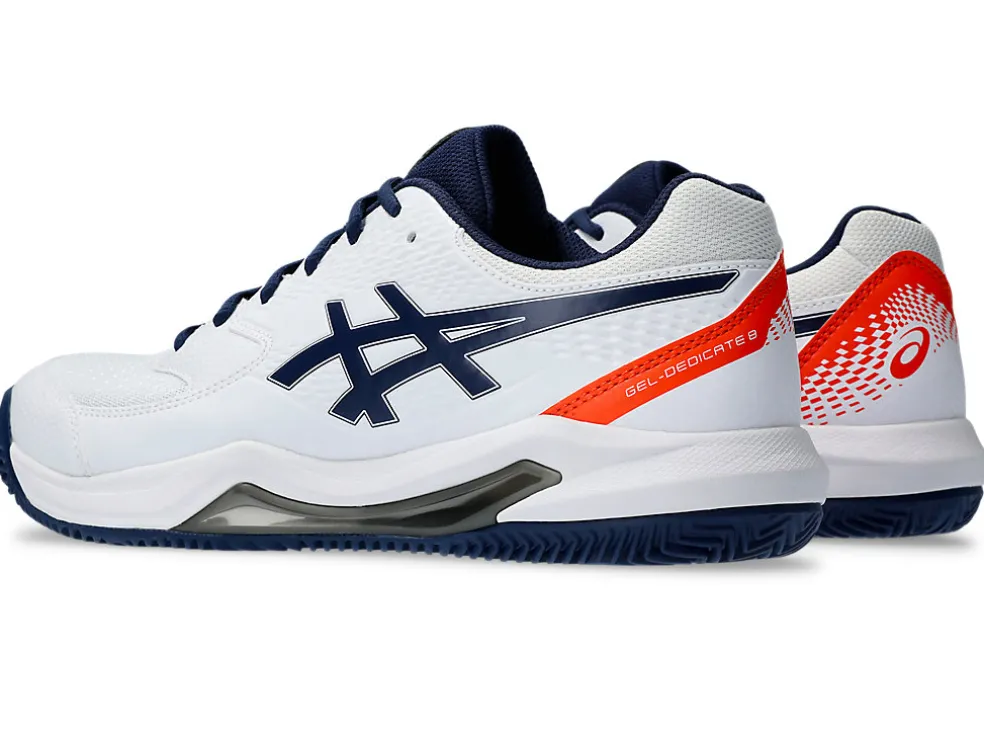 Tennisschoenen | Tennis>ASICS GEL-DEDICATE 8 CLAY White/Blue Expanse