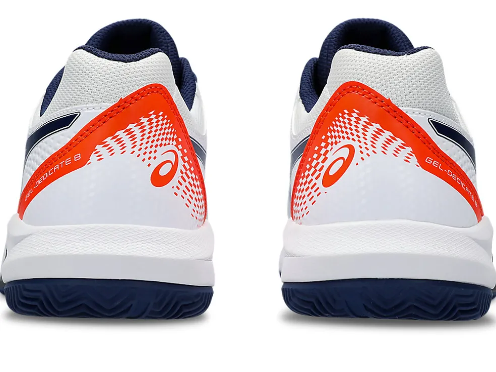 Tennisschoenen | Tennis>ASICS GEL-DEDICATE 8 CLAY White/Blue Expanse