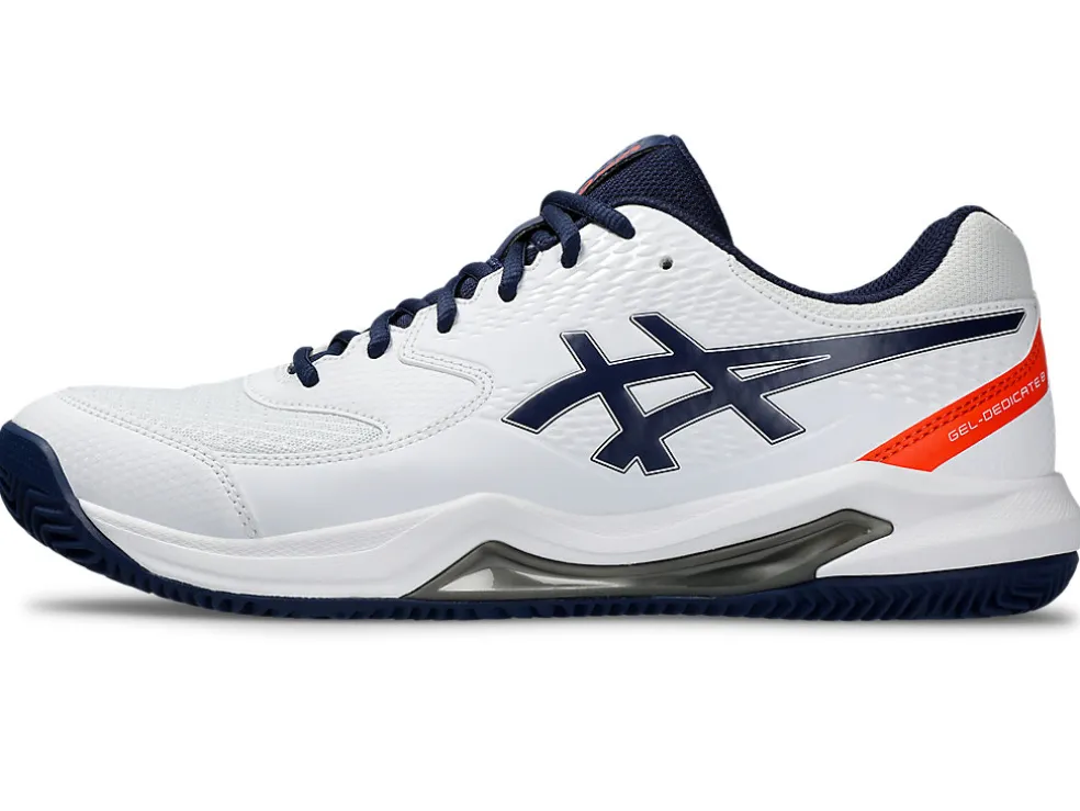Tennisschoenen | Tennis>ASICS GEL-DEDICATE 8 CLAY White/Blue Expanse