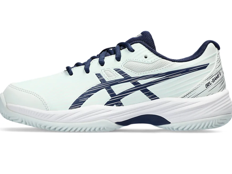 Tennisschoenen | Tennis>ASICS GEL-GAME 9 GS CLAY/OC Pale Mint/Blue Expanse