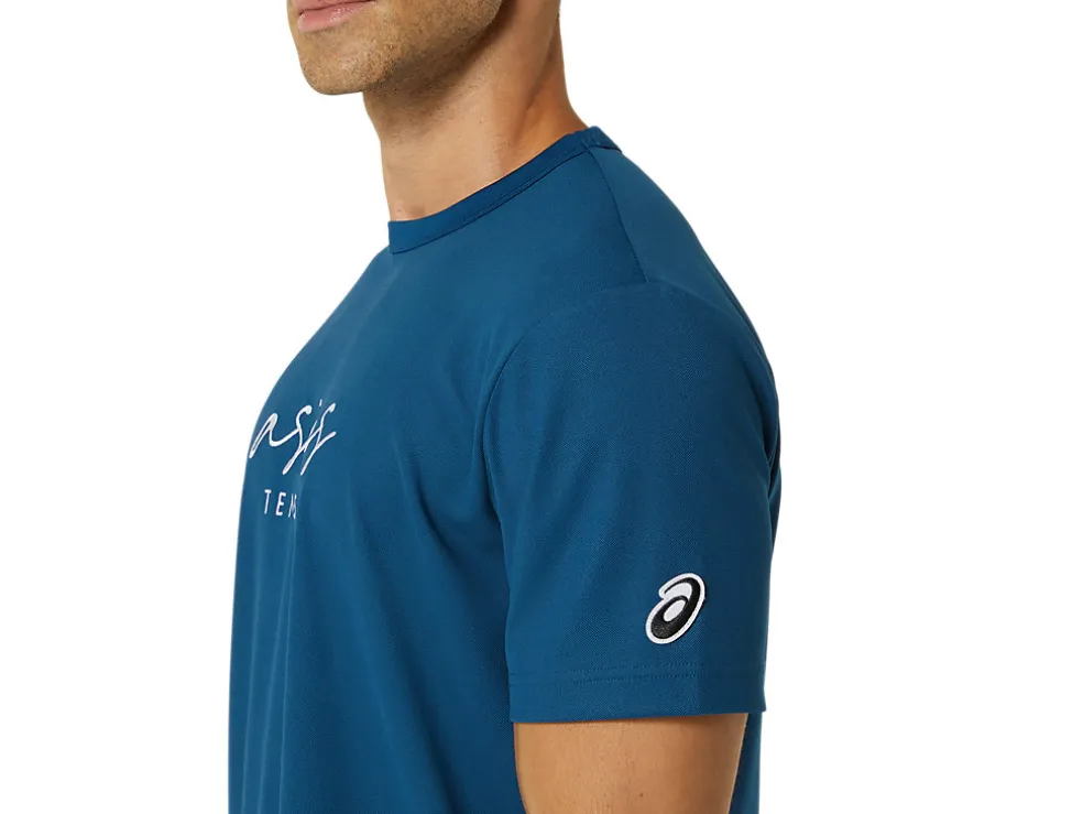 Kleding | Shirts met korte mouwen>ASICS MEN CLASSIC GRAPHIC TEE Mako Blue