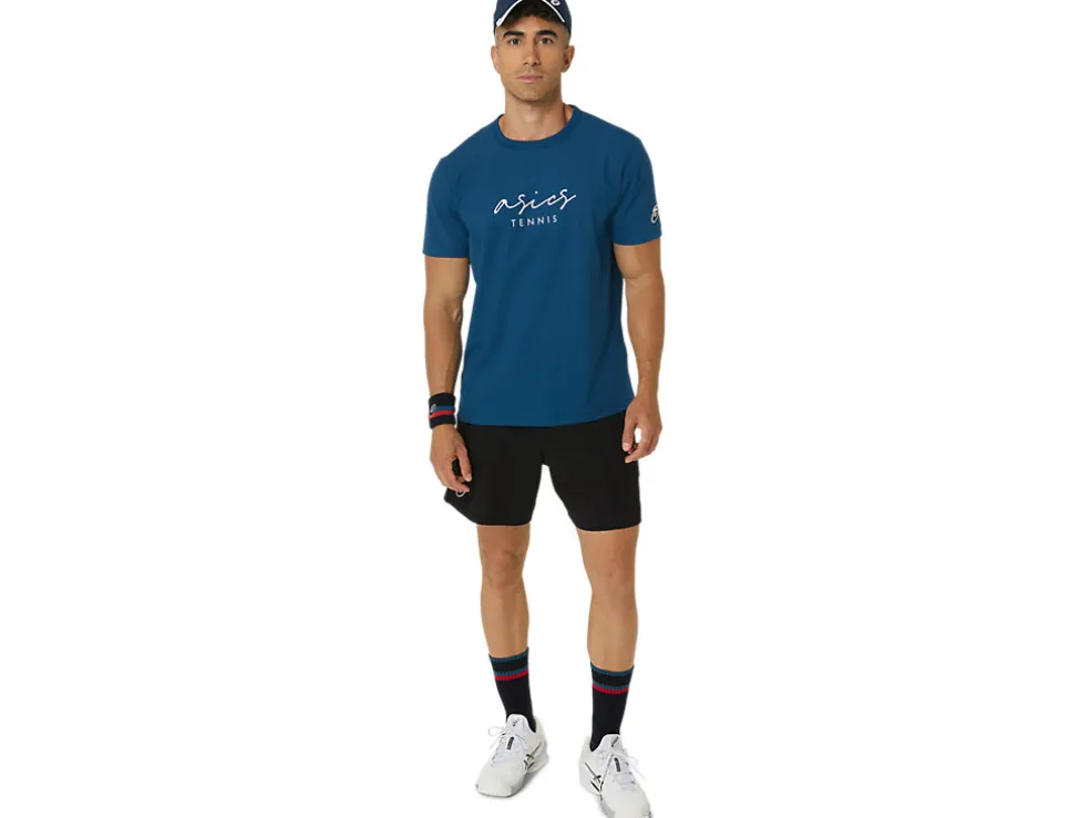 Kleding | Shirts met korte mouwen>ASICS MEN CLASSIC GRAPHIC TEE Mako Blue