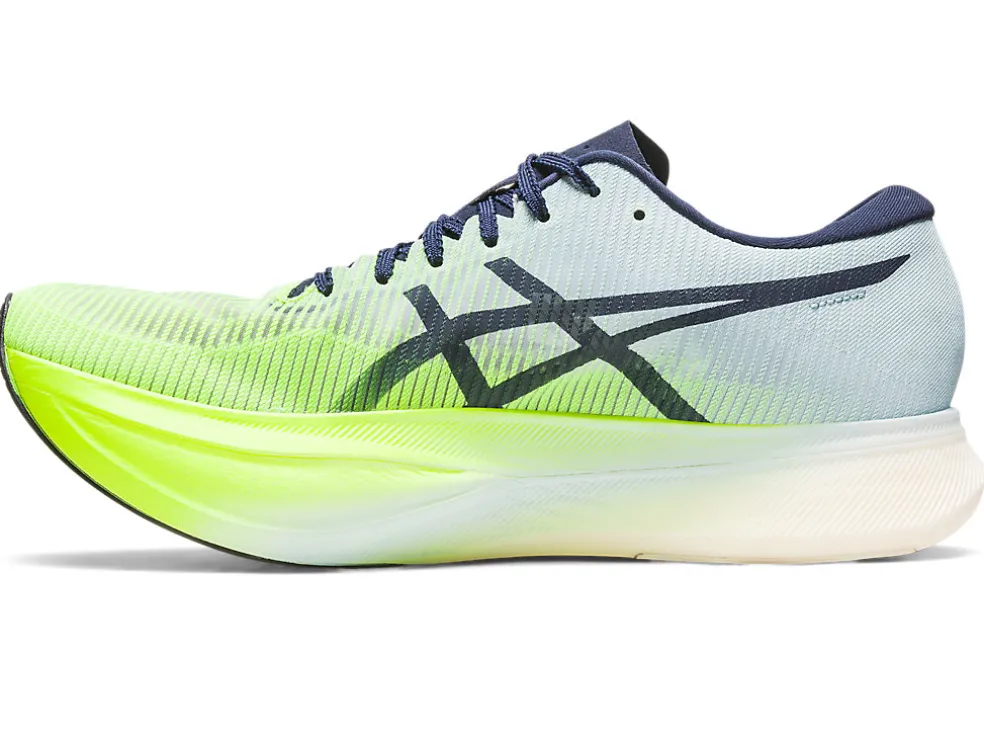 Run faster | METASPEED™>ASICS METASPEED SKY+ Hazard Green/Sky