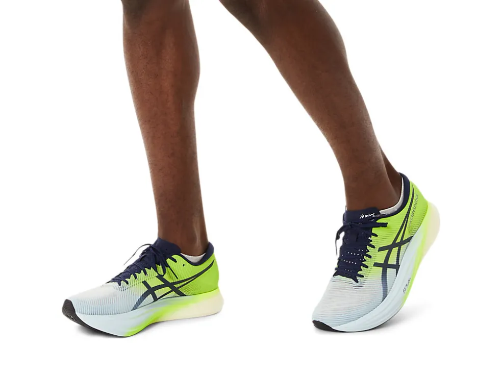 Run faster | METASPEED™>ASICS METASPEED SKY+ Hazard Green/Sky
