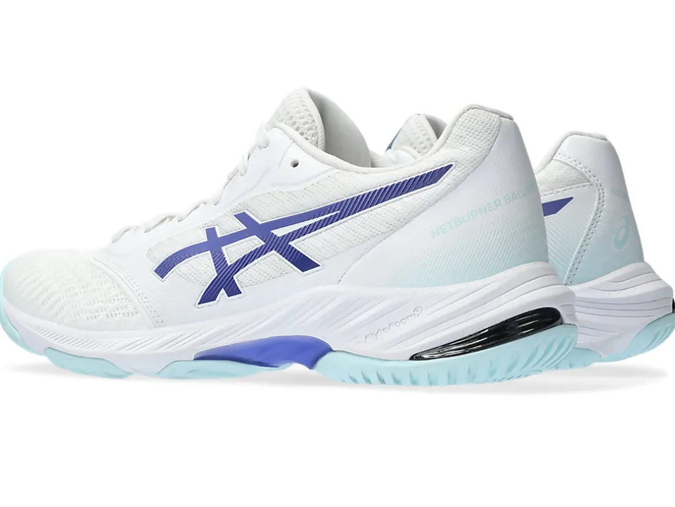Netbal | Squash & badminton>ASICS NETBURNER BALLISTIC FF 3 White/Blue Violet