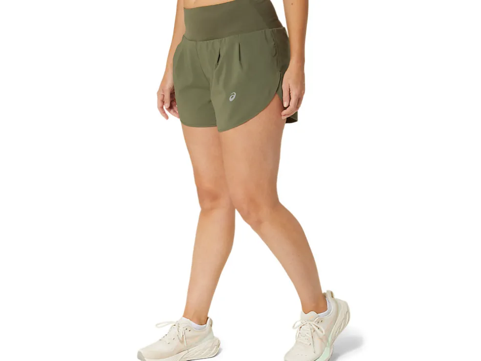 Kleding | Hardlopen>ASICS ROAD 3.5IN SHORT Mantle Green