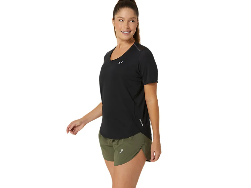 Kleding | Hardlopen>ASICS ROAD V-NECK SS TOP Performance Black